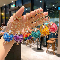 Porte-clés en gros XR en métal, breloques roses, fleurs, animaux, avec logo personnalisé, strass et épingles en émail