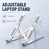 Support de refroidissement pour ordinateur portable en aluminium réglable, pliable, portable, stable, support de bureau pour ordinateur portable, accessoire pour la maison et le bureau
