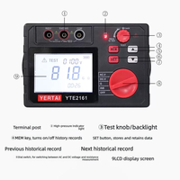 Testeur d'isolement électrique numérique portable East Tester 1000V/2500V haute tension, Mégohmmètre 10G