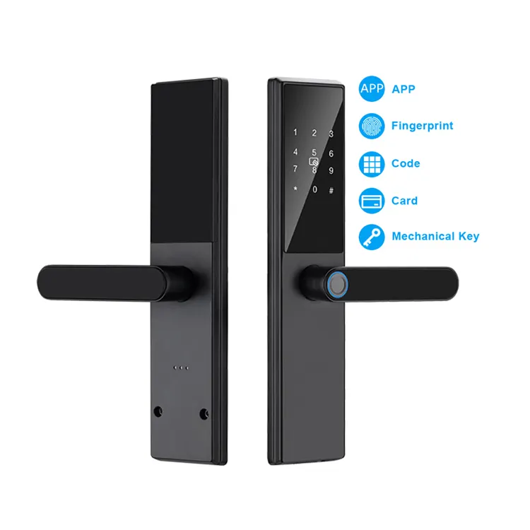 2023 New Arrival TT Biometric Code Fingerprint APP Intelligent Electronic Door Handle Smart Door Locks