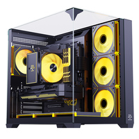 Boîtier PC Gaming ATX SNOWMAN CS015PRO avec 7 Ventilateurs, 3 Côtés en Verre Trempé et Panneau Arrière en Acier, Ports USB, Matériau Assemblage