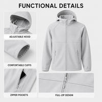 Veste softshell unisexe pour adultes, coupe-vent, résistante à l'eau, légère, à capuche, fermeture éclair, randonnée en plein air, trekking, logo personnalisé OEM