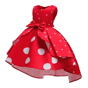 Recherche Distributeur : Robe d'été décontractée en soie brodée à la main pour filles, motif pois rouges et blancs, style Princesse Boutique, très attrayante - Product Image 3