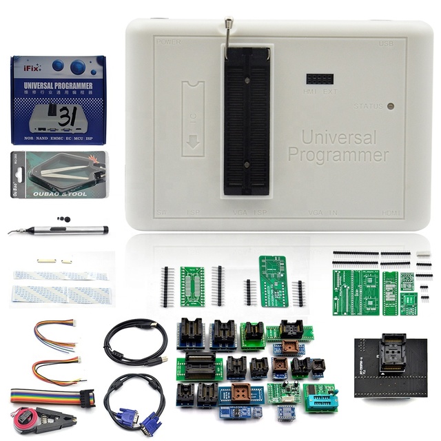Factory Hot Sale Original USB EMMC-Nand FLASH Programmer High Speed Universal Programmer Rt809h with 31adopters
