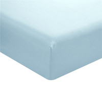 Parure de draps de luxe bleu clair 4 pièces pour hôtel, linge de lit soyeux et doux avec taies d'oreiller brodées, draps rafraîchissants et infroissables