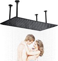 Pommeau de Douche Rectangulaire LED Moderne de Luxe Écologique à Haute Pression et Économie d'Eau avec 2 Modes 16x32 pouces pour Usage Hôtelier