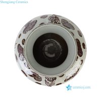 Vase à fleurs en céramique RZSX170-A avec motif d'oiseaux marron et blanc pour la décoration de table