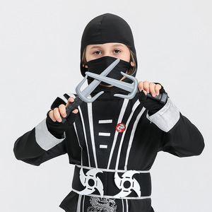 ชุดจั๊มสูทคอสเพลย์นินจาญี่ปุ่นชุดมังกรสีดำสำหรับเด็กพร้อมเข็มขัดนักฆ่านินจาฮาโลวีน - Product Image 4