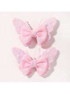 กิ๊บติดผมรูปผีเสื้อแฟชั่นน่ารักแบบใหม่ 2 ชิ้น สำหรับเด็ก ผ้าเนื้อนุ่ม ลายการ์ตูน เครื่องประดับผม - Product Image 5