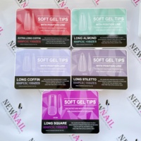 Vente en gros acrylique style français pointe presse sur les ongles cercueil court amande forme carrée faux ongles couverts bouts de doigts artificiels