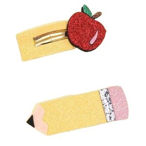 Lot de 2 pinces à cheveux en tissu scintillant avec nœud, fermoir BB doré, pour enfants, accessoires de fête et de rentrée scolaire - Vente chaude - Product Image 1