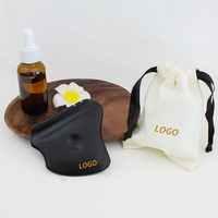 Pierre Gua Sha pour le corps, cuillère de massage en pierre Bian avec emballage, outils de thérapie de raclage facial Guasha pour éliminer l'œdème et affiner le visage