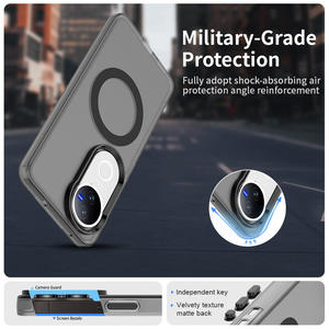 Coque de téléphone magnétique transparente en TPU souple givré pour VIVO S20 S19 V40 X200 Pro Mini V50, avec bordure surélevée et compatible charge sans fil - Product Image 6