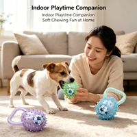 Juguete Masticable para Perros con Púas, de Felpa, para Limpieza Dental, Interactivo y Popular