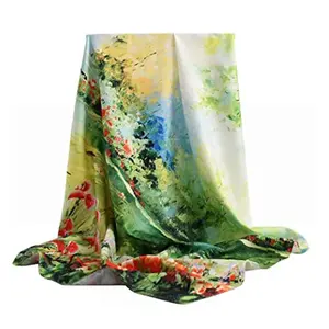 Bandana carré doux imprimé floral léger pour femmes foulards en mousseline de soie <span class=keywords><strong>foulard</strong></span> en soie vente en gros - Product Image 2