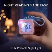 Jam Tangan Gantungan Kunci Digital LED, Jam Saku Tahan Air Bercahaya dengan Alarm Timer Stopwatch untuk Anak-anak