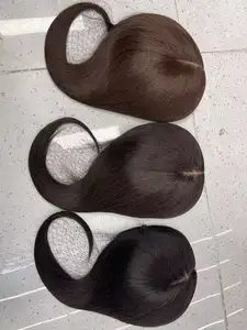 Шелковая основа для натуральных волос, Топпер 100% натуральных волос с зажимами, без части