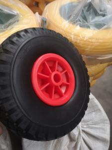 <span class=keywords><strong>Roue</strong></span> pleine en PU Maxtop Factory 260x85mm, pneu anti-crevaison 300-4, roulement à billes, roues en mousse PU jaune pour équipement de manutention - Product Image 5