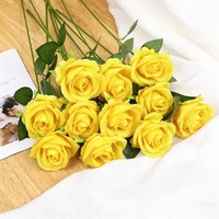 Roses artificielles en velours, fleurs artificielles à la rose unique, pour la Saint-Valentin, la maison, les mariages et les décorations de Noël