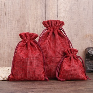 Sacs <span class=keywords><strong>Cordon</strong></span> Coulissant en Jute, Pochette Cadeau Pliable, avec Logo RanChen DB001 – Vente en Gros - Product Image 5