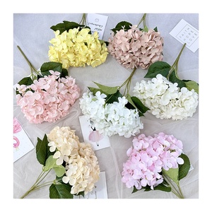 Bouquet d'hortensias artificiels à 5 têtes de fleurs, nouvelle collection, vente chaude, hortensias romantiques et colorés - Product Image 4