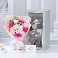 Aida - Ramo de Jabones Perfumados Hechos a Mano, Ecológicos, para Regalo del Día de San Valentín, Cumpleaños, Rosa, Mejor Amiga