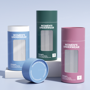 Biểu Tượng Tùy Chỉnh Các Tông Màu Trắng Khăn Lụa Vớ T-Shirt Bao Bì Hộp Ống Với Cửa Sổ - Product Image 1