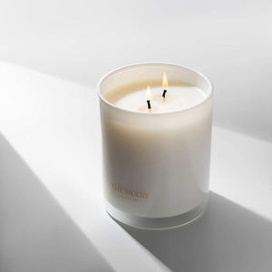 <span class=keywords><strong>Bougie</strong></span> parfumée en <span class=keywords><strong>cire</strong></span> de <span class=keywords><strong>soja</strong></span> aromatique à deux mèches en verre blanc de luxe personnalisée avec logo en gros, sans fumée, dans un bocal en verre - Product Image 4