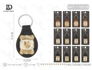 Zinc Alloy White And Gold <b>Square</b> Keychain Luxury Metal <b>Key</b> Chain For <b>Keys</b> - Product Image 1