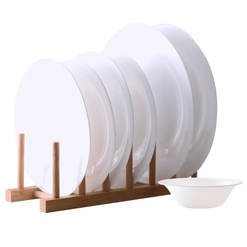 6/7/8 Inch Plain White Opal Servies Glas Gehard Servies Platen Opal Diner Plaat En Kom In Wave Design voor Hotel