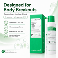 Spray anti-acné pour le corps en marque propre avec 2 % d'acide salicylique, AHA naturels et enzymes pour le dos et la poitrine