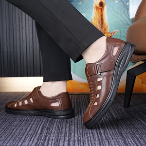 Sandales de luxe pour hommes, style business, dessus en PU souple, pour l'hiver, le bureau, la marche et la plage, chaussures décontractées d'extérieur, taille 46/47 - Product Image 6