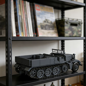 1/35 Ww2 <span class=keywords><strong>Sd</strong></span>.<span class=keywords><strong>Kfz</strong></span>. <span class=keywords><strong>9</strong></span> Famo Tracteur d'artillerie lourde allemande Half-Track Véhicules blindés Modèle à l'échelle Collection Bloc de construction - Product Image 3