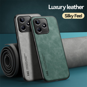 Étui de support de voiture magnétique Couverture arrière en cuir de luxe pour étui Realme C53 Baby Skin Feeling Case - Product Image 3