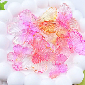 Adorno de resina acrílica con diseño de mariposa en degradado para fundas de teléfono, joyería, pinzas para el pelo, accesorios de bricolaje, venta al por mayor - Product Image 3
