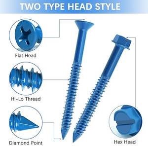 1/4 "x 3" vis à béton avec foret tête hexagonale vis à béton ciment kit d'assortiment d'ancrage pour bloc de <span class=keywords><strong>maçonnerie</strong></span> brique ou stuc - Product Image 6