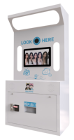 Borne photo interactive coréenne Purikura avec écran tactile, imprimante photo instantanée et distributeur de photos