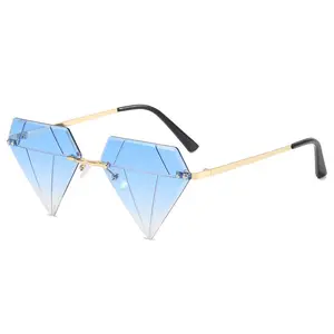 New Alloy Frameless Glasses durable metal hinge silicone nose pad oversized HD UV400 fashion Sunglasses for men women