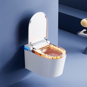 Nouveau design <span class=keywords><strong>WC</strong></span> intelligent mural en céramique, style américain et européen, avec fonction de lavage féminin, couvercle à levage automatique et siège chauffant - Product Image 6