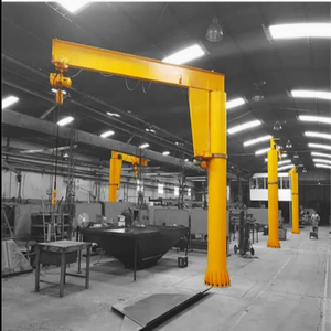 Nouveaux produits : Grue à flèche de 2 tonnes avec <span class=keywords><strong>palan</strong></span> électrique, grue à flèche fixée au sol pour atelier en acier, utilisation intérieure sécurisée - Product Image 1