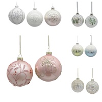 Handgemaakte antieke imitatie glazen kerstboom scène hanger 8cm voor decoratie glasambachten