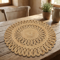 Tapis rectangulaire en jute naturel tressé fait main, lavable, très demandé, décoration moderne pour la maison, style bohème, couleur unie, Indian Star Hometex