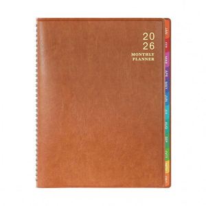 Carnet personnalisé avec couverture en cuir spirale dorée, imprimé CMYK, A5, 80 feuilles, 100% écologique, budget, hebdomadaire, quotidien, mensuel - Product Image 1