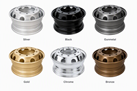 Ruedas de Acero Forjado sin Cámara para Camión, 22.5x9.00 PCD335, 10 Orificios, Q355B, DOT, TUV, para Semirremolque 12R22.5, Uso Pesado, Howo, Nuevas