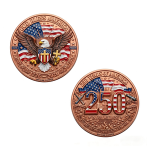 Pièce de monnaie commémorative 'God Bless America' en cuivre fin .999, <span class=keywords><strong>1</strong></span> oz, 250e anniversaire |   Aigle chauve 1776-2026, croix patriotique, antique et moderne - Product Image 3