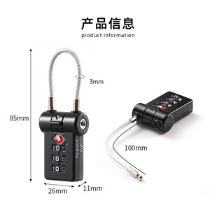 Yifeng Tsa Combination Lock Zinc Alloy Steel <b>Wire</b> Anti Theft Travel Bag Accessory Summer 2023 - Product Image 3