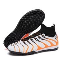 Chaussures de football montantes en maille Flyknit à crampons AG longs et crampons TF à pointes cassées, unisexe, pour jeunes, pour entraînement de printemps et matchs