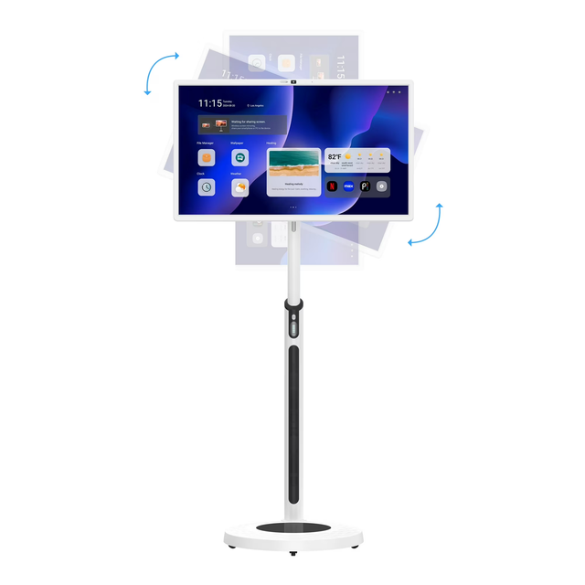 32" Rolling Smart TV on Wheels Capacitive Touch Screen GMS Android 13 OS Mobile Portable Television & Case