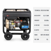 Groupe électrogène diesel VISION 7KW DG8500E à châssis ouvert, démarrage électrique, portable, moteur refroidi par air avec ATS 50/60Hz