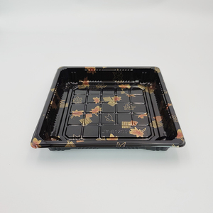 Bandeja Cuadrada <span class=keywords><strong>de</strong></span> Plástico para Sushi JY-81205, Caja <span class=keywords><strong>de</strong></span> Plástico Desechable para Sushi con Hoja Dorada, Caja <span class=keywords><strong>de</strong></span> Plástico para Pastel Mille-feuille - Product Image 2